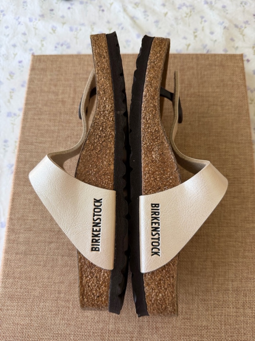 Birkenstock Cream Thong Sandal - Picture 5 of 6